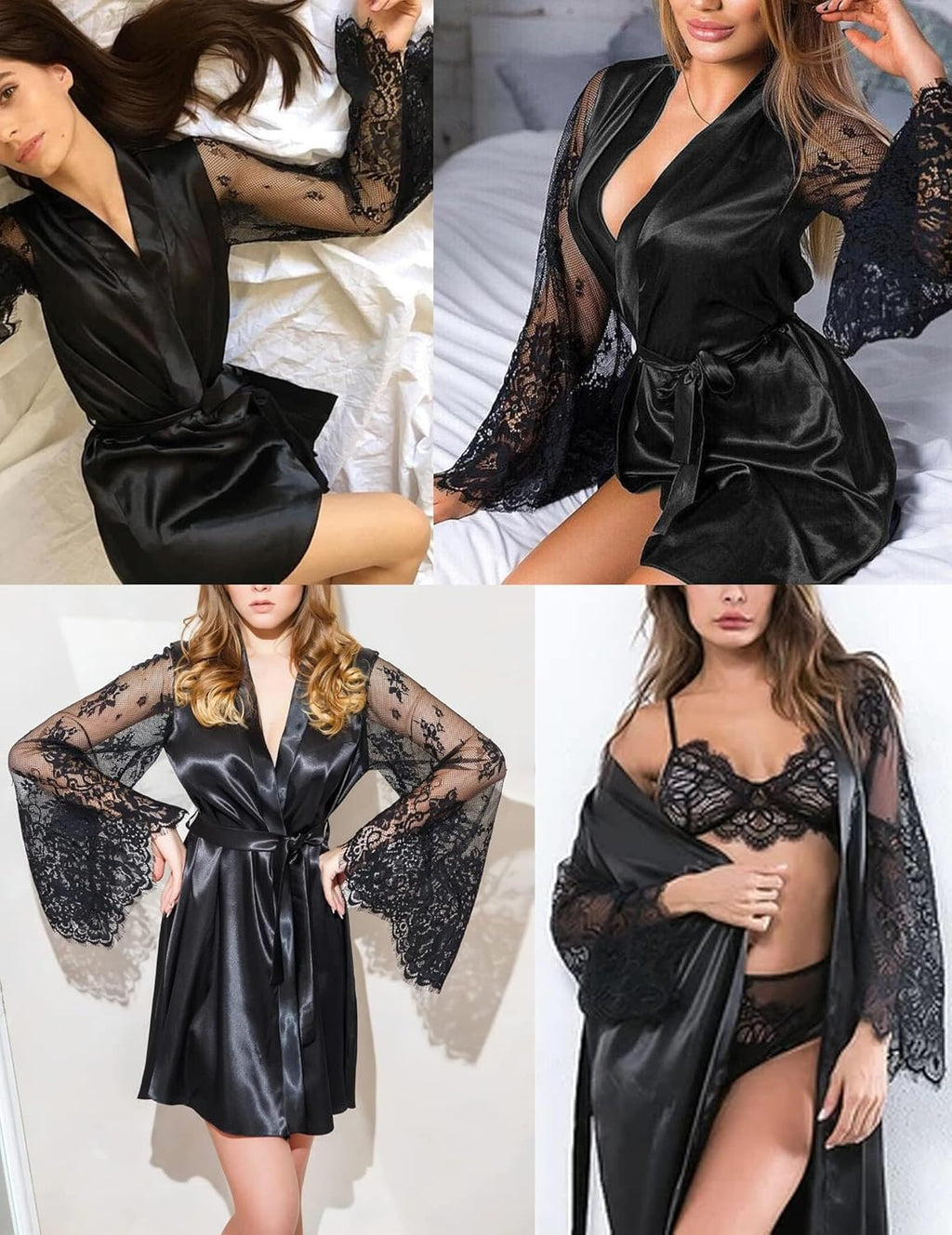 Women'S Satin Kimono Robe for Bridesmaid and Bride Wedding Party Getting Ready Short Robe