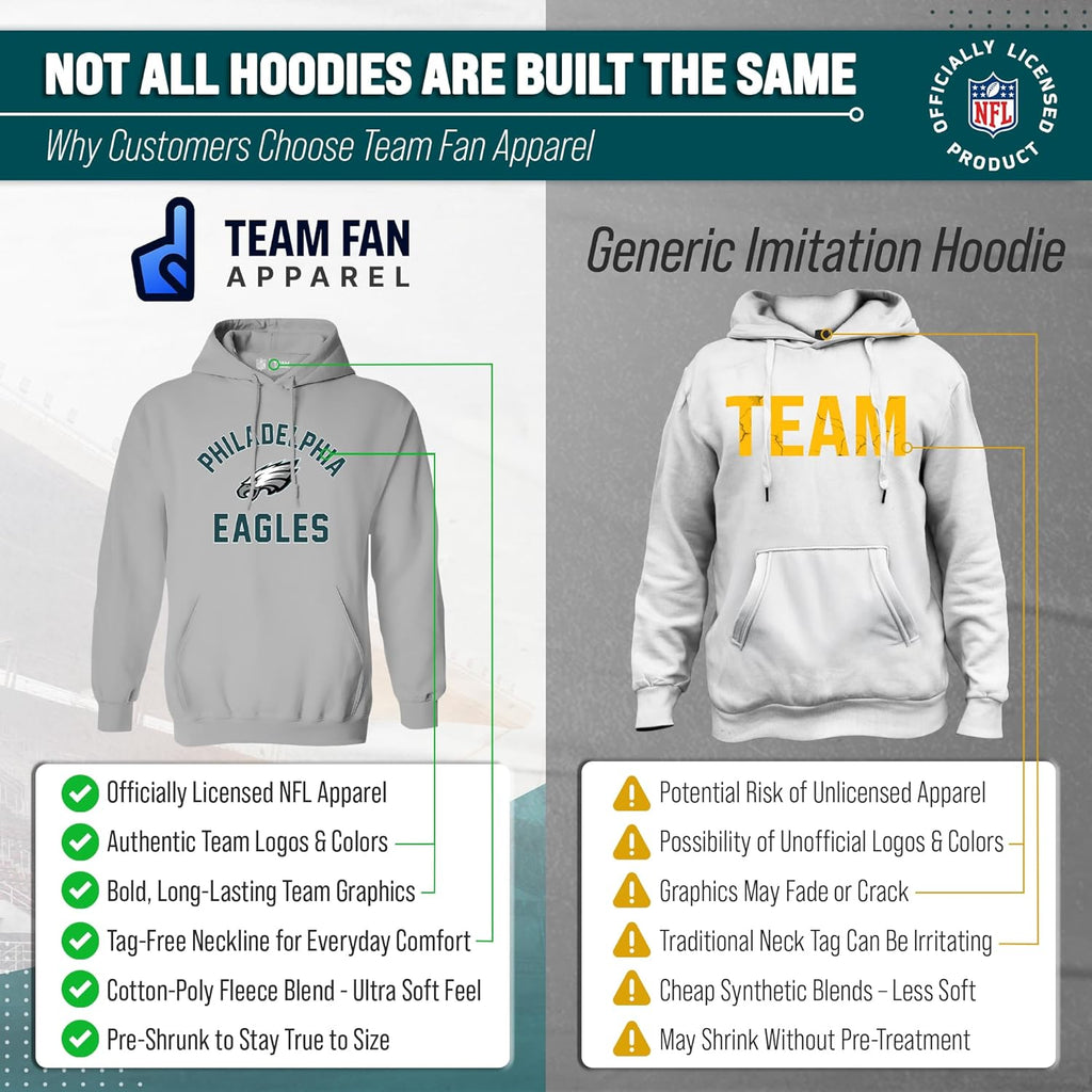 NFL Adult Gameday Hooded Sweatshirt - Poly Fleece Cotton Blend - Stay Warm and Represent Your Team in Style