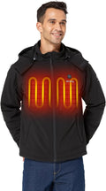 Men'S Heated Jacket with Battery, Heated Coat with Detachable Hood (Charger Not Included)