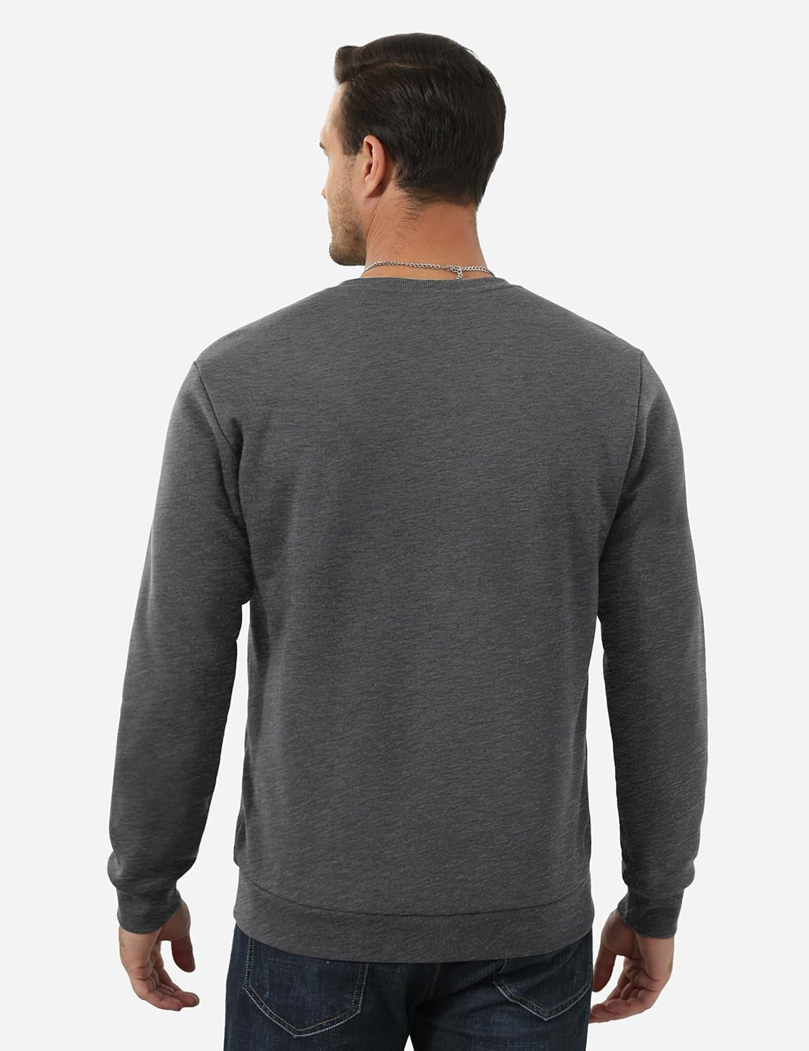 Men'S Fleece Sweatshirts Thermal Crewneck Sweatshirt Winter Warm Sherpa Lined Pullover Shirt