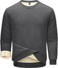 Men'S Fleece Sweatshirts Thermal Crewneck Sweatshirt Winter Warm Sherpa Lined Pullover Shirt