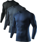 Men'S UPF 50+ Long Sleeve Compression Shirts, Water Sports Rash Guard Base Layer, Athletic Workout Shirt