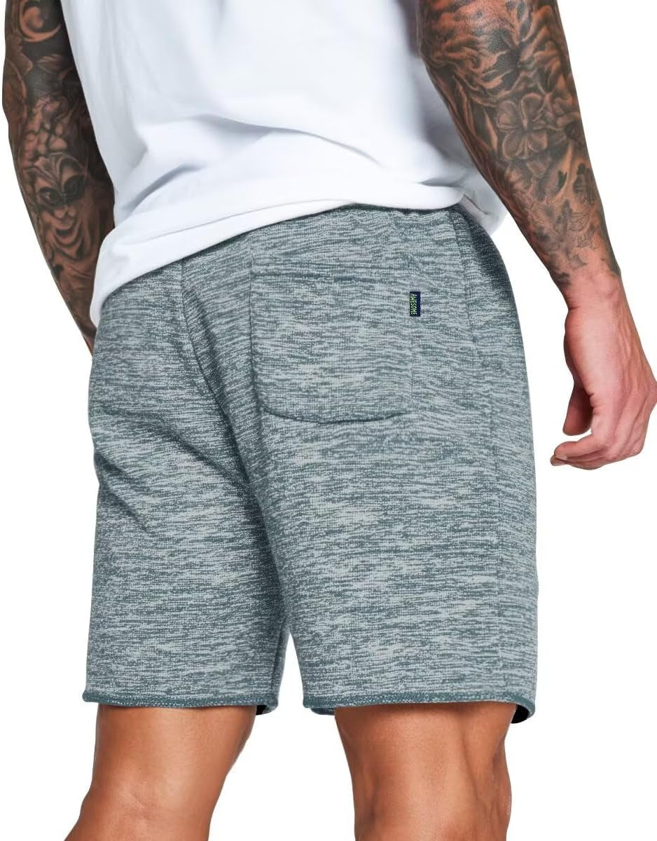 Mens Lounge Shorts Knit Terry Cloth Drawstring Athletic Sweat Shorts with Pockets 6 Inch