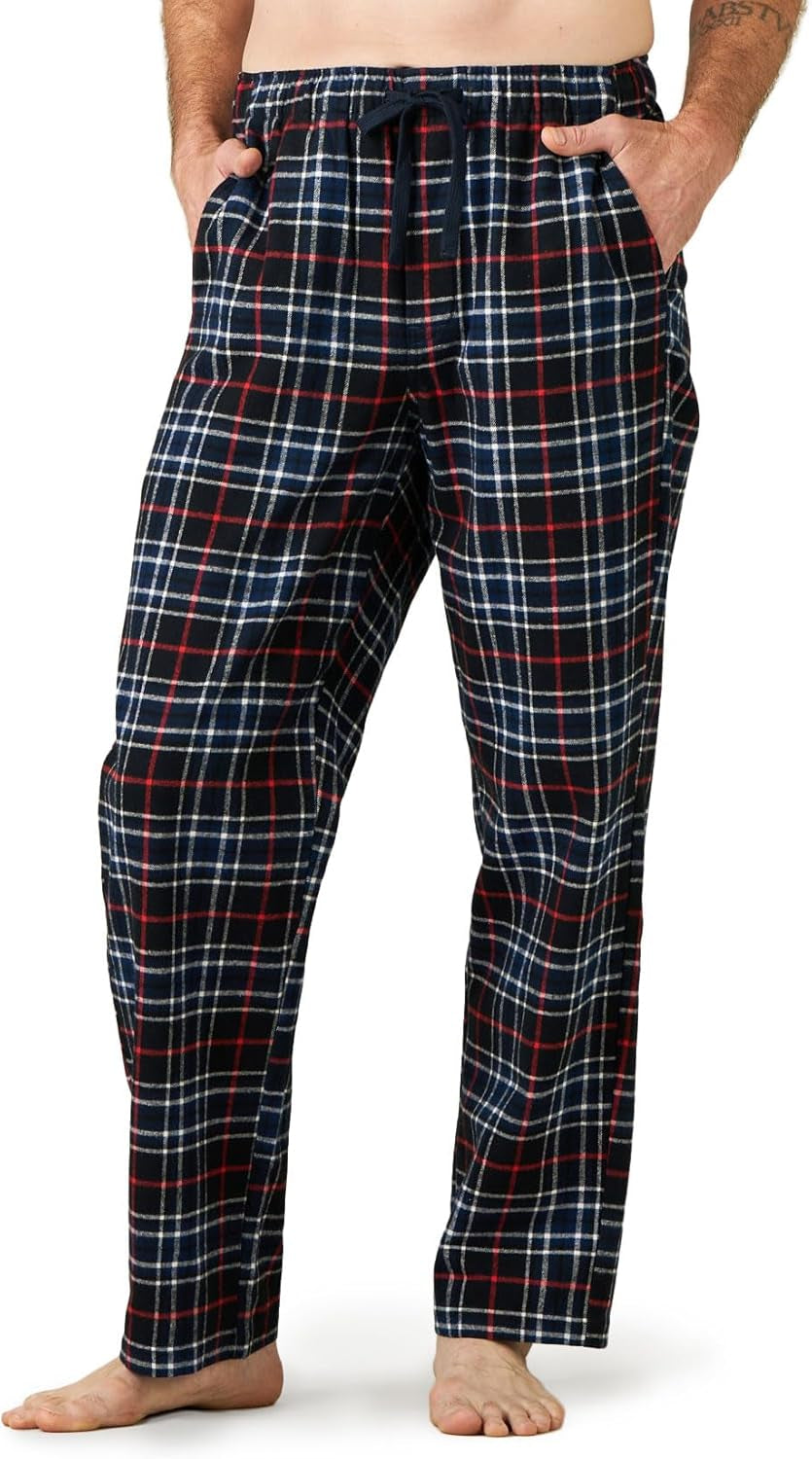 Men'S Pajama Pants Cotton Flannel Plaid Lounge Fleece Warm Sleepwear Pants PJ Bottoms Drawstring and Pockets M39/M128