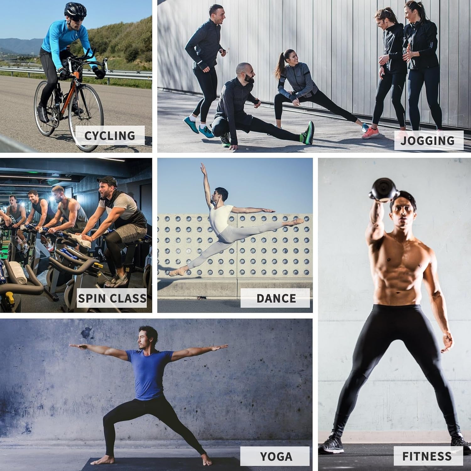 Men'S Active Yoga Leggings Running Quick Dry Dance Tights with Pockets Workout Compression Pants