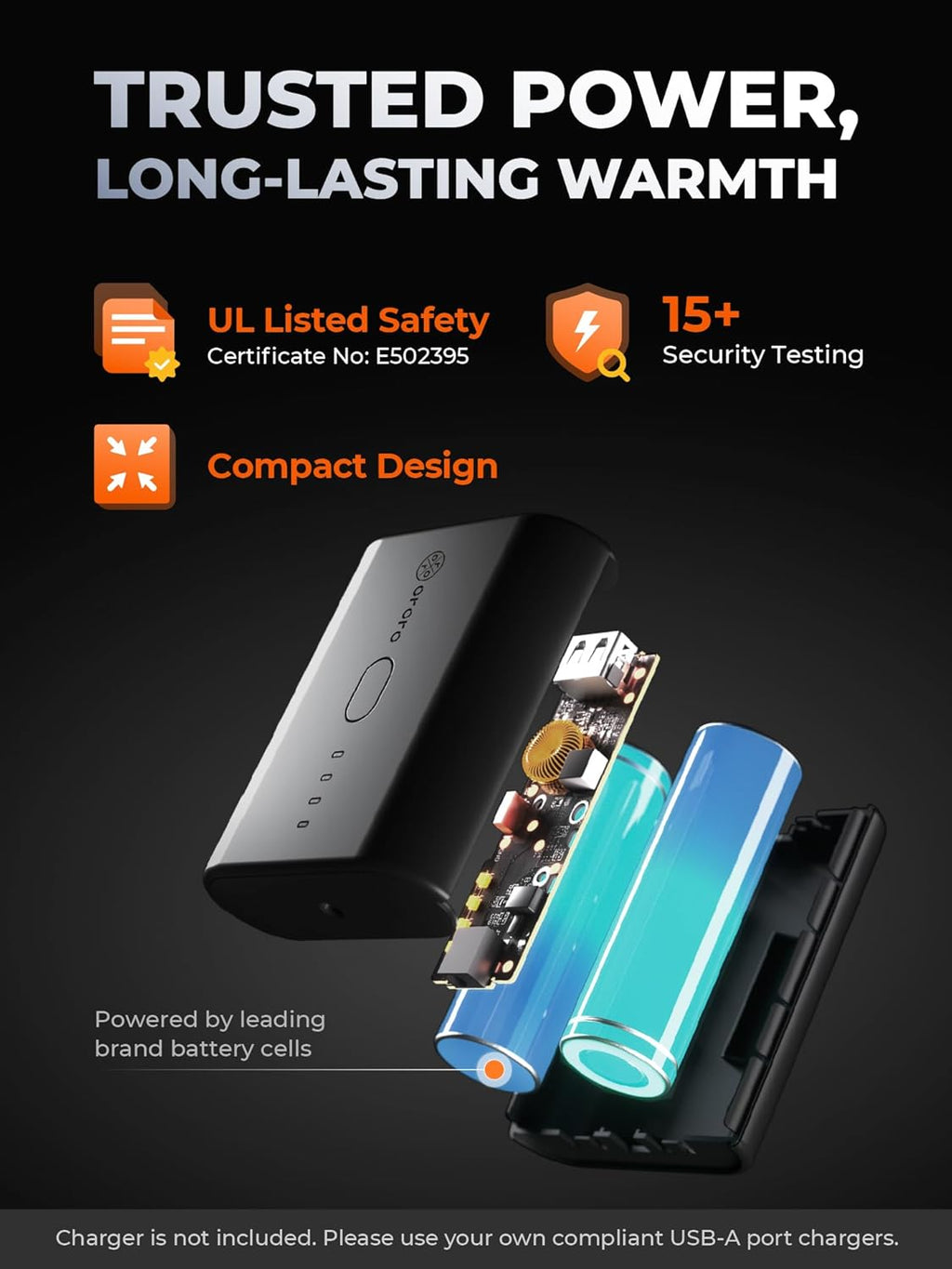 Men'S Heated Jacket with Battery, Heated Coat with Detachable Hood (Charger Not Included)